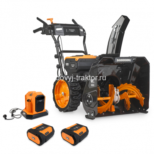 Снегоуборщик аккумуляторный VILLARTEC WA6261 SET:AM608 (2шт)+AC604 мод.24/25 б/щ 62В 610мм 2ступ